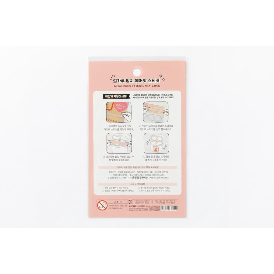 Sticker ARTBOX Hàn Quốc Hình Gấu Teddy Dành Cho AirPods