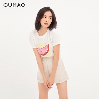 Áo thun nữ in dưa hấu gumac màu trắng, đủ size thiết kế basic ata1203
