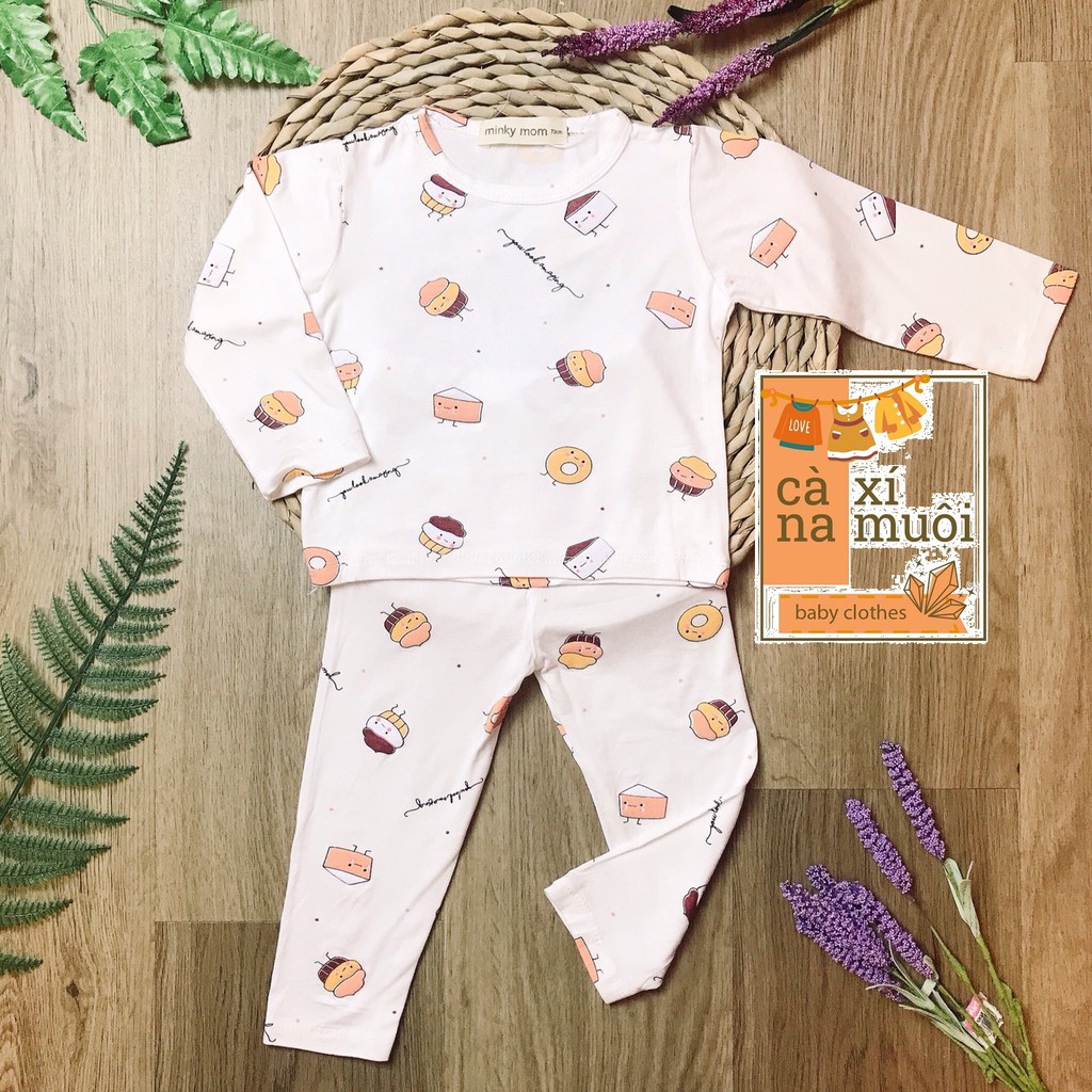 (HOTSALE) SALE [HÀNG LOẠI 1] 💖Bộ MINKY MOM💖 thun lạnh dài tay cao cấp hoạ tiết huơu sang xịn bé trai, bé gái