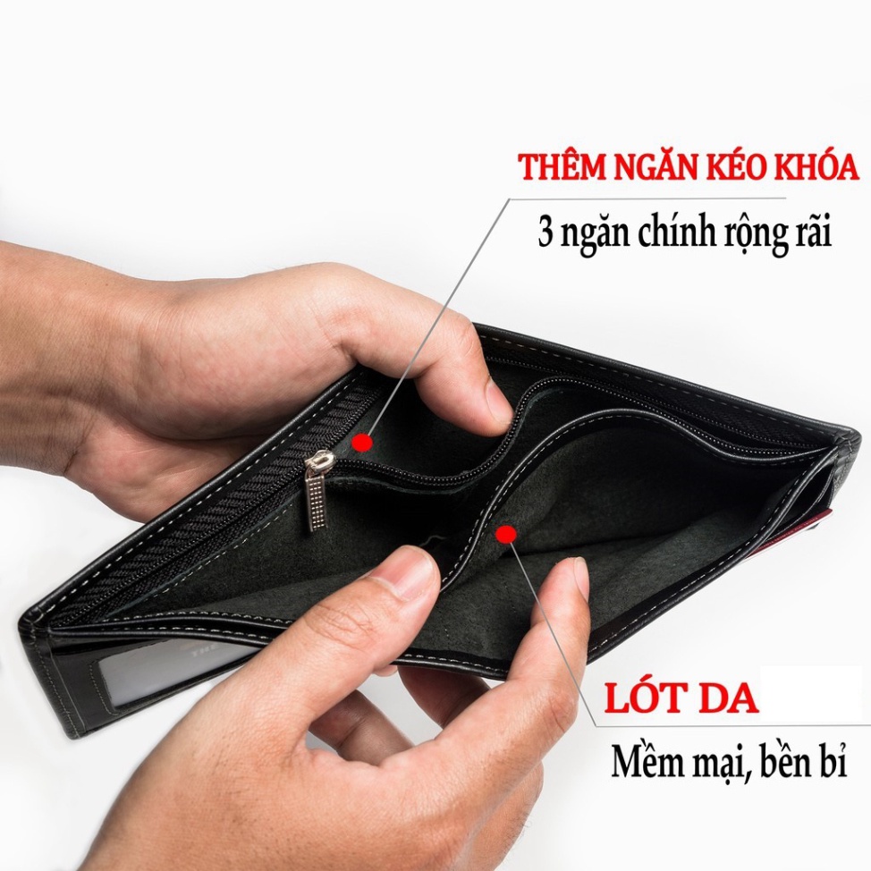 Ví Nam Da Bò Thật 100% Cao Cấp Siêu Bền | Bóp Da Nam Tặng Kèm Hộp | CLASSiC Saka.Shop99