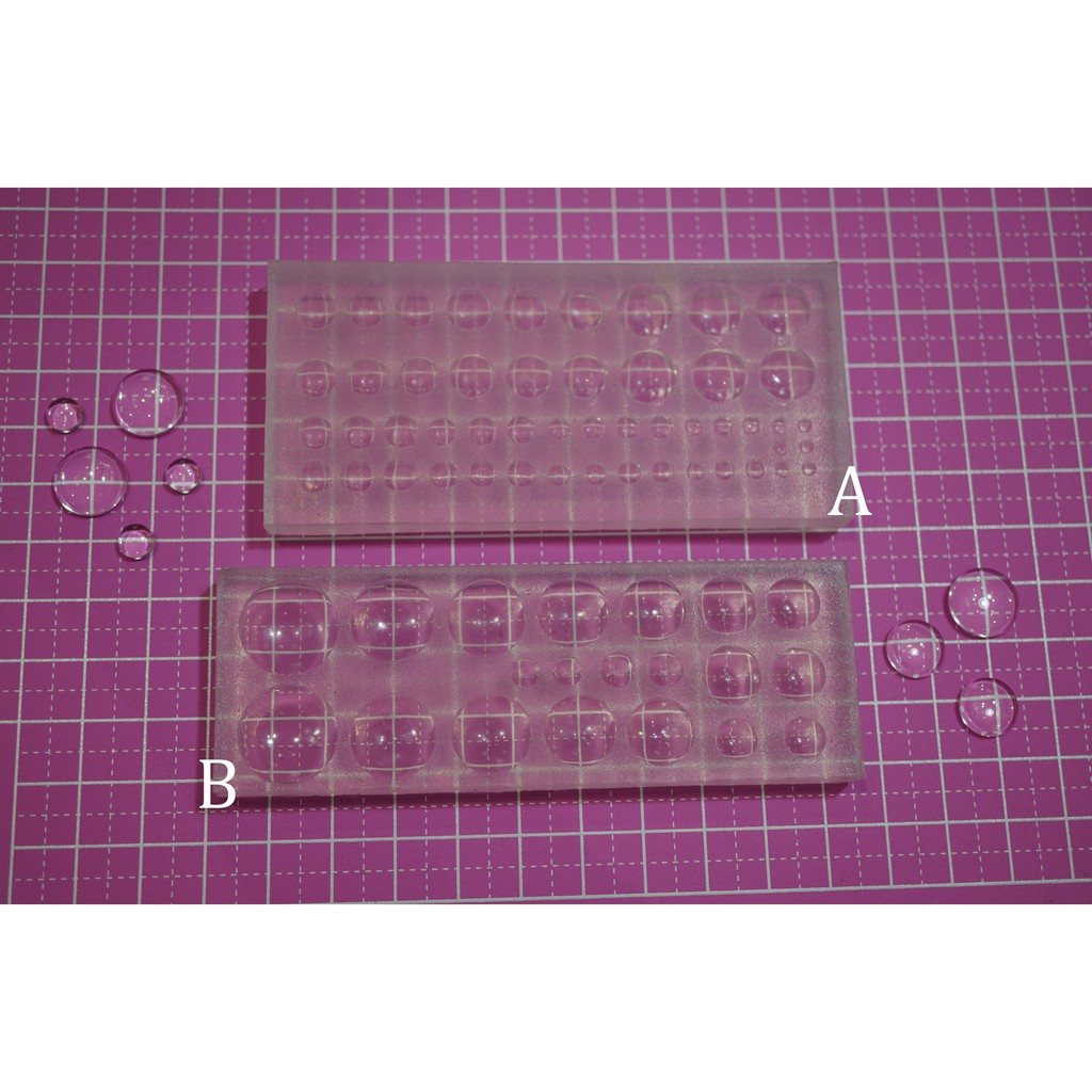 Khuôn silicone trong dẻo đổ resin đất sét mắt búp bê cabochonsize nhỏ