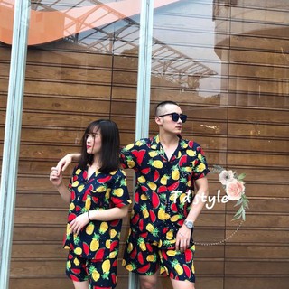 Bộ pizama hoa quả đi biển hot