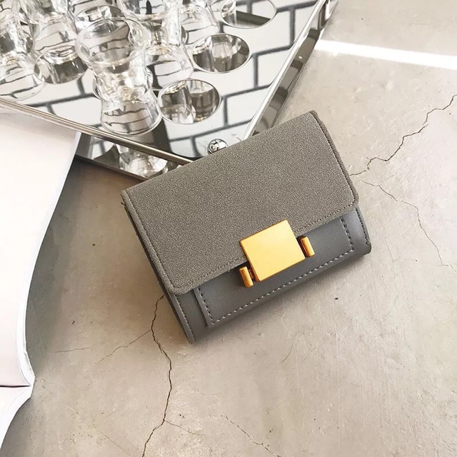 Ví mini da lộn khoá vuông | BigBuy360 - bigbuy360.vn