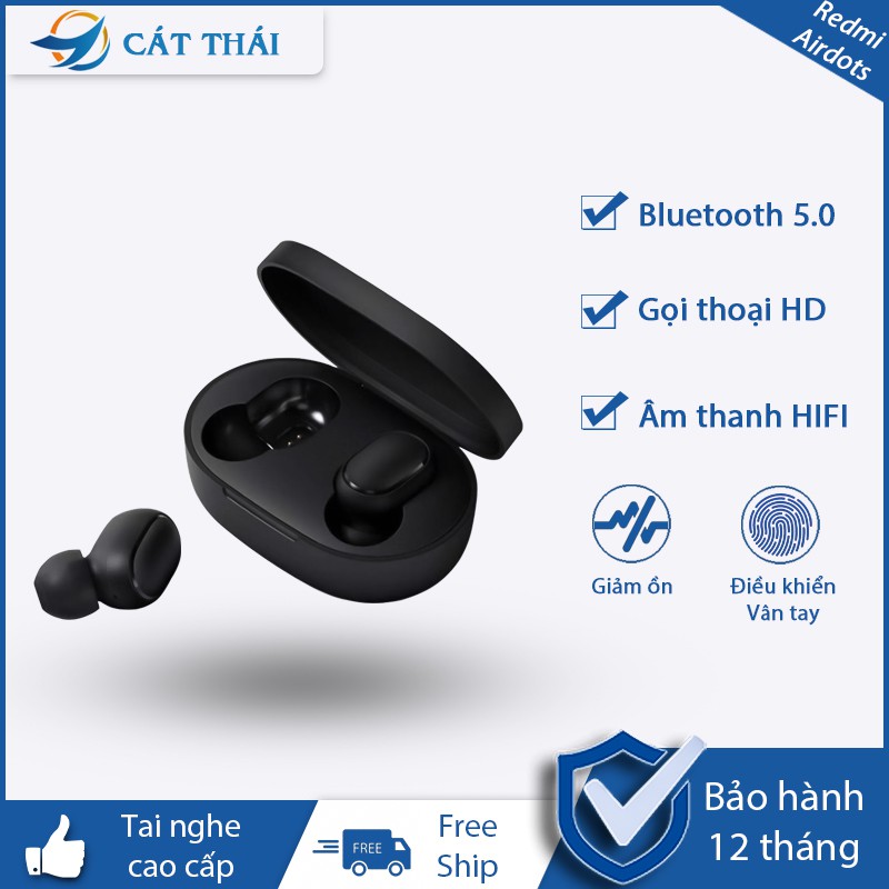 Tai nghe không dây cao cấp Redmi AirDots có nút đa chức năng bluetooth 5.0 gọi thoại rõ ràng âm thanh sóng động