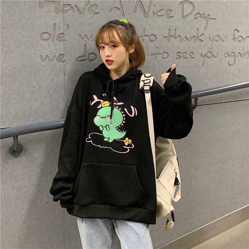 ZHELIHANGFEI   Áo Hoodie In Họa Tiết Hoạt Hình Dễ Thương Cho Học Sinh