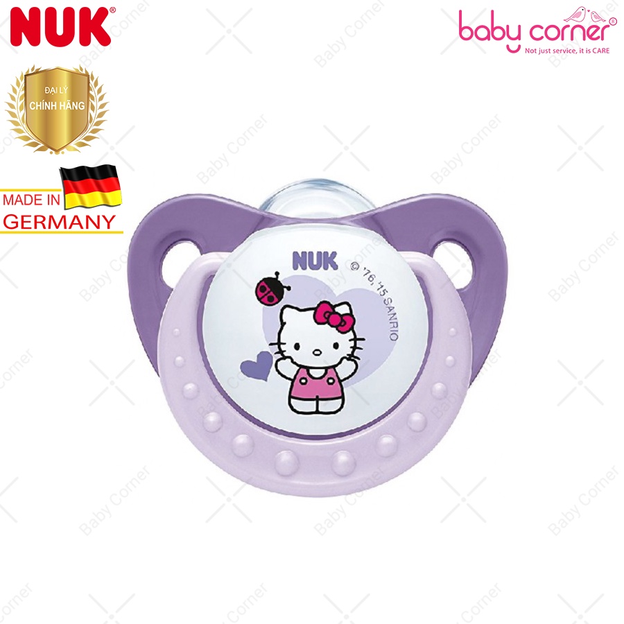 Bộ 2 Ty Ngậm NUK Sleeptime Silicone Hello Kitty Cho Bé 0 - 6 Tháng