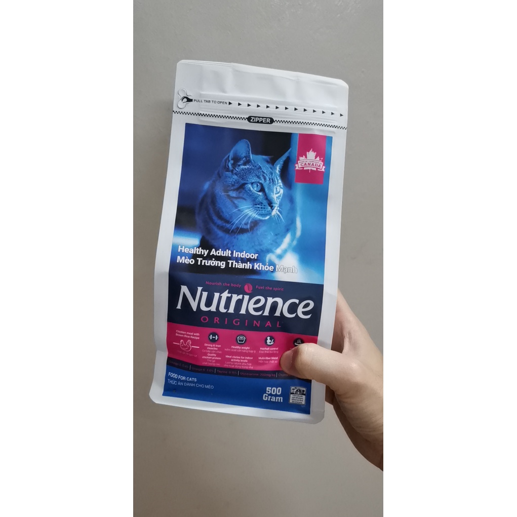 500gr - Hạt Adult Indoor Nutrience Infusion cho Mèo trưởng thành - Nutrience Original Adult Indoor from Canada