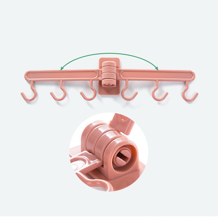 Móc treo quần áo đồ dùng đa năng siêu dính 6 móc thu gọn tiện lợi gọn gàng ngăn nắp hơn F457SP3