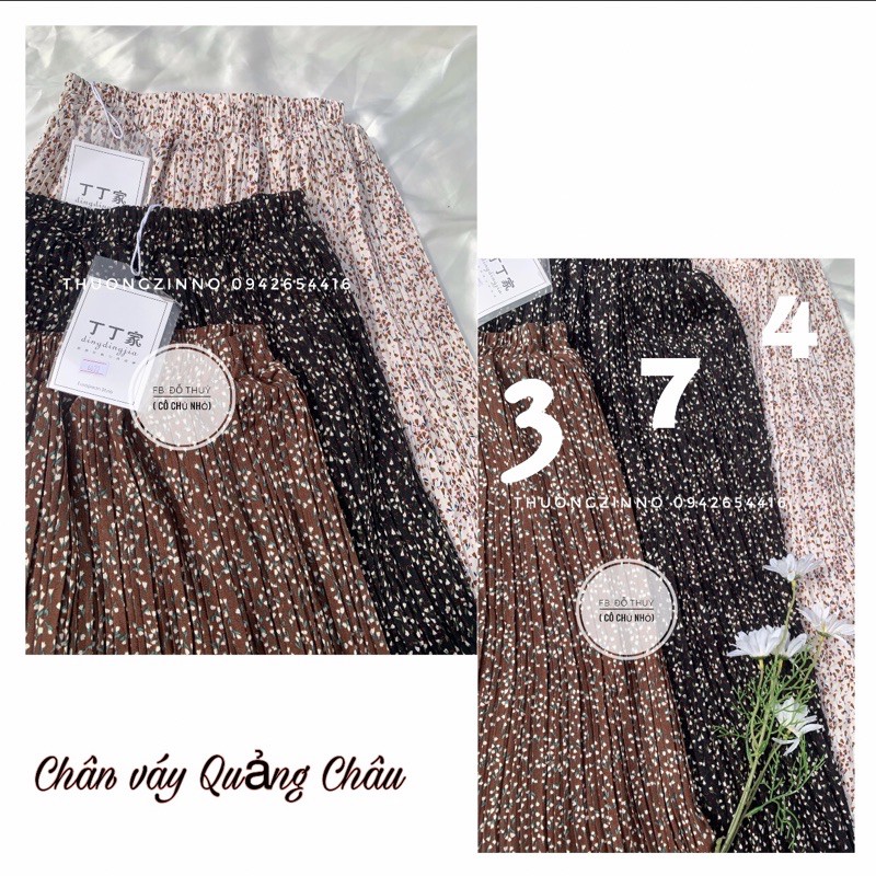 Chân váy hoa xếp li nhỏ Chân váy hoa nhí vintage dáng dài hàng Quảng Châu | BigBuy360 - bigbuy360.vn
