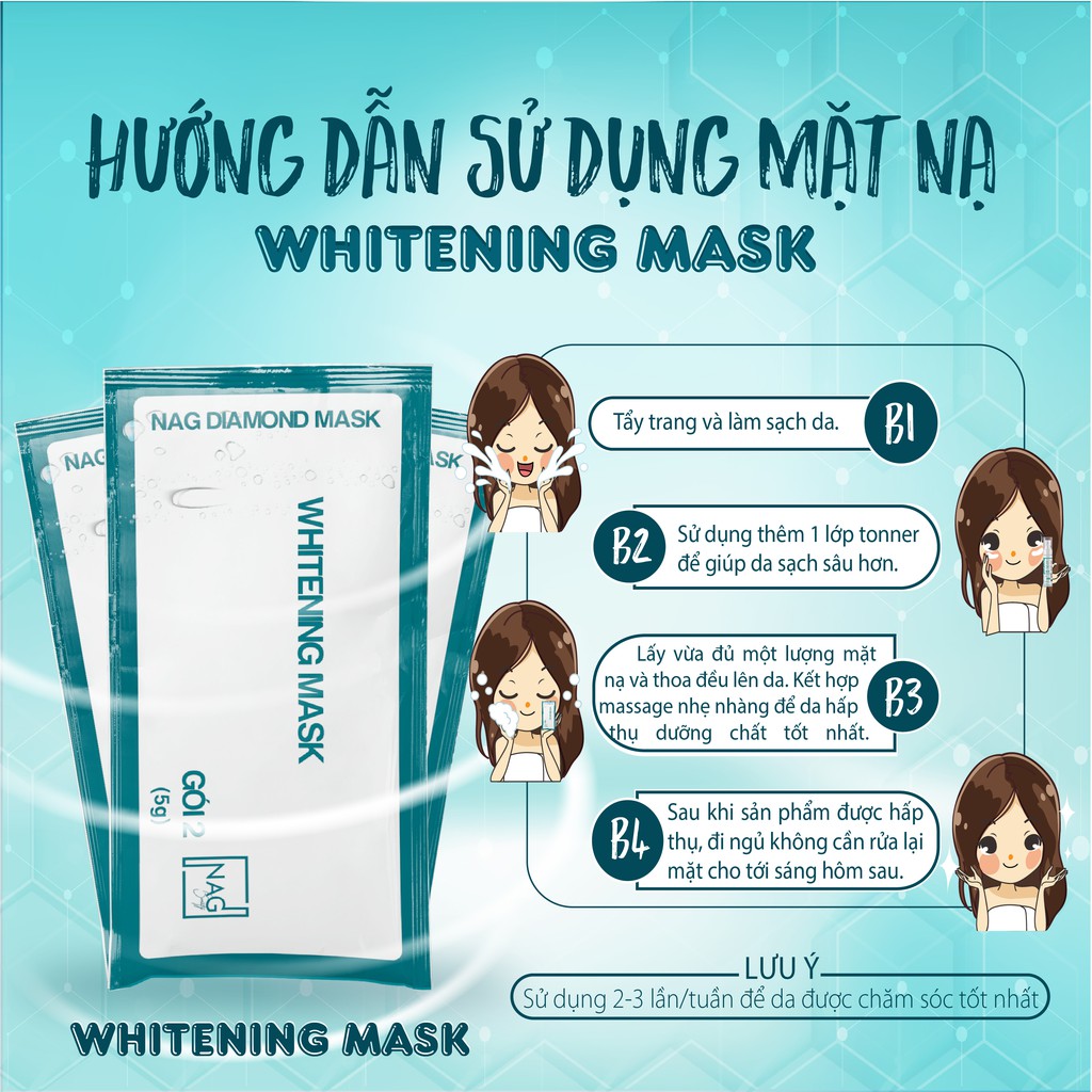 Combo mặt nạ dưỡng ẩm và thải độc NAG DIAMOND MASK mờ nám dưỡng ẩm và trắng da - NAG | BigBuy360 - bigbuy360.vn