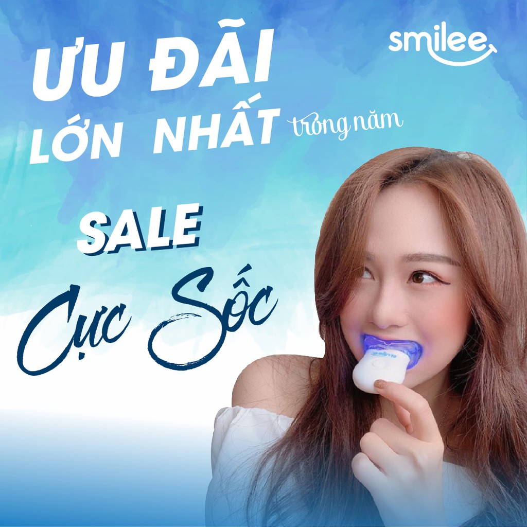 (TẶNG KEM ĐÁNH RĂNG SMILEE+BÀN CHẢI+FREESHIP] Bộ Kít Tẩy Trắng Răng Smilee  Làm Trăng Răng Sau 7 Ngày