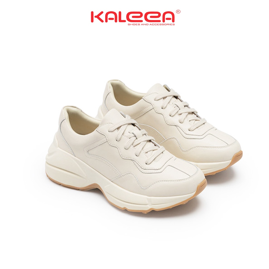 Giày Thể Thao Nữ KALEEA T10 Sneaker Da Độn Đế Cao 5p