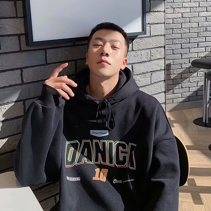 Áo hoodie in họa tiết chữ cái phong cách Hàn Quốc thời trang dành cho cặp đôi