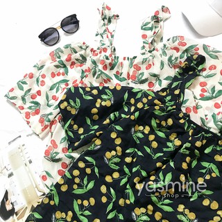 Áo cherry cột vai tay lỡ