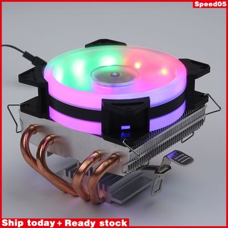 Quạt tản nhiệt 4 ống đồng có đèn LED màu tốc độ xoay 2200RPM kích thước 90x90x25mm cho CPU LGA/2011/115X/775/AMD 3 chấu