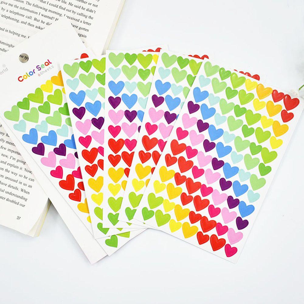 Bộ 6 Tấm Sticker Dán Khen Thưởng Hình Trái Tim Dùng Làm Album Ảnh DIY