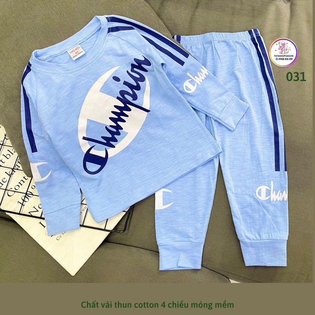 [21 40kg]- Bộ dài bé trai thu đông bộ dài mặc ngủ thun cotton mềm mát T142
