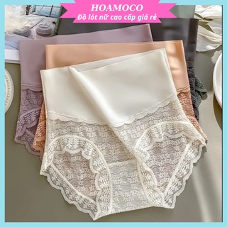 ❤️FREESHIP❤️ Quần Lót Nữ Lụa Băng , Quần Nữ Cạp Cao Ren Hoa Cạp Su Cao Cấp - R19