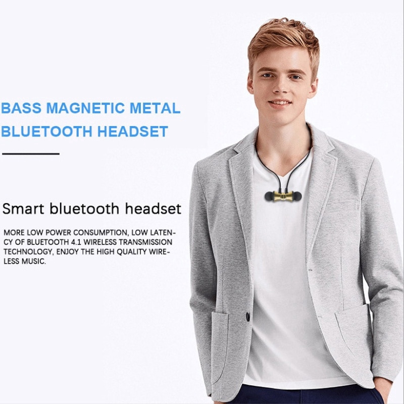Tai nghe Bluetooth 4.2 chống nước có mic kèm dây cáp USB tiện lợi
