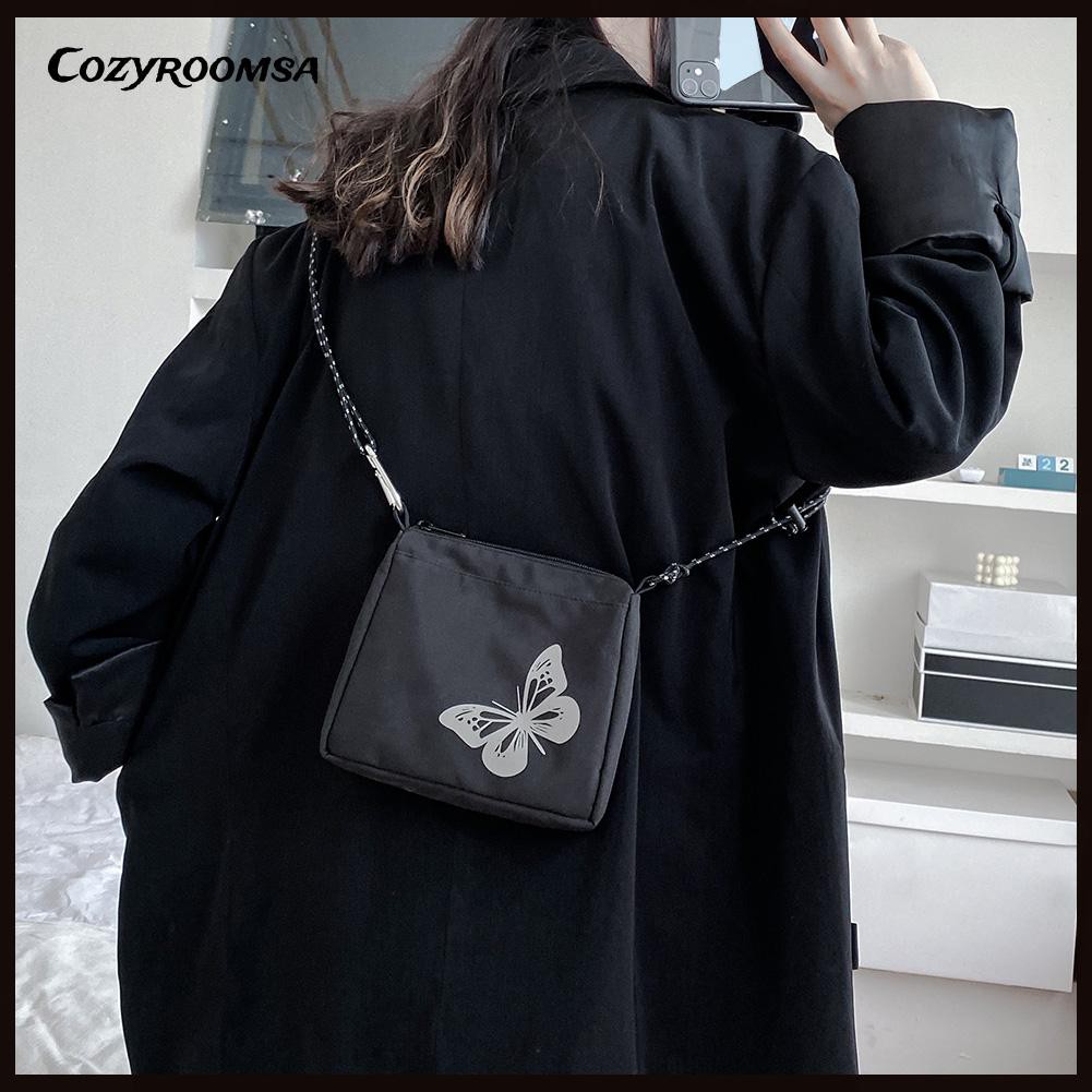 Túi Xách Đeo Chéo Trang Trí Hình Bướm Phản Quang Thời Trang Kích Thước Nhỏ Dành Cho Bạn Nữ