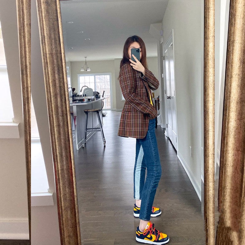 Giày thể thao nữ màu xanh lá cây Giày Sneaker Cột Dây Thời Trang Thu Đông Mới Cho Cặp Đôi