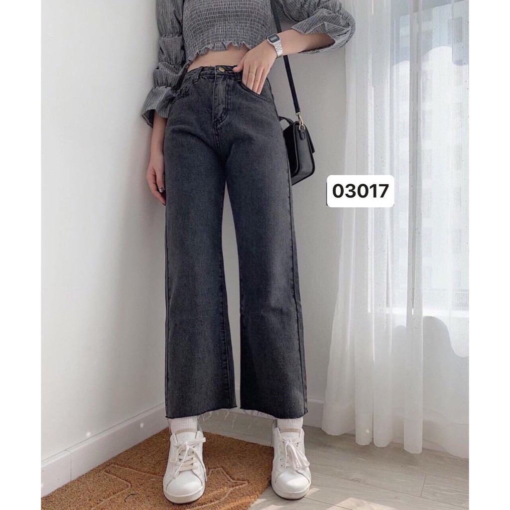 QUẦN JEAN ỐNG RỘNG NỮ CAO CẤP HADI MÀU XÁM ĐEN ĐỦ SIZE FORM CHUẨN CỰC HOT