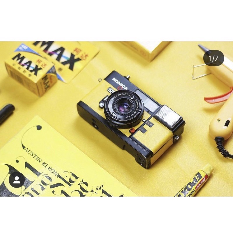 Máy anh film Konica c35 EF bọc da vàng