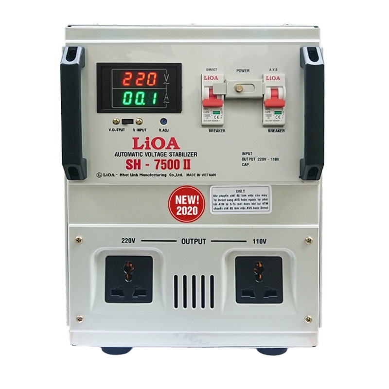 Ổn áp LiOA 7,5KVA SH-7500II thế hệ mới đồng hồ điện tử dây đồng 100%