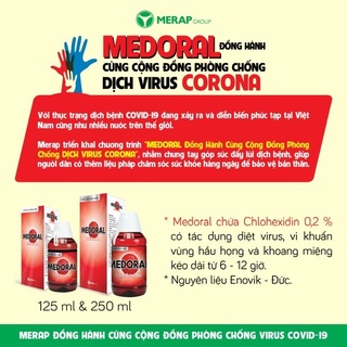 Nước súc miệng Medora. Chai 250ml