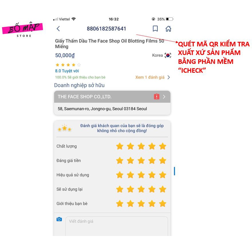 [SALE] [CAM KẾT 100% CHÍNH HÃNG] Giấy thấm dầu OIL BLOTTING FILMS Hàn Quốc 50 miếng | BigBuy360 - bigbuy360.vn