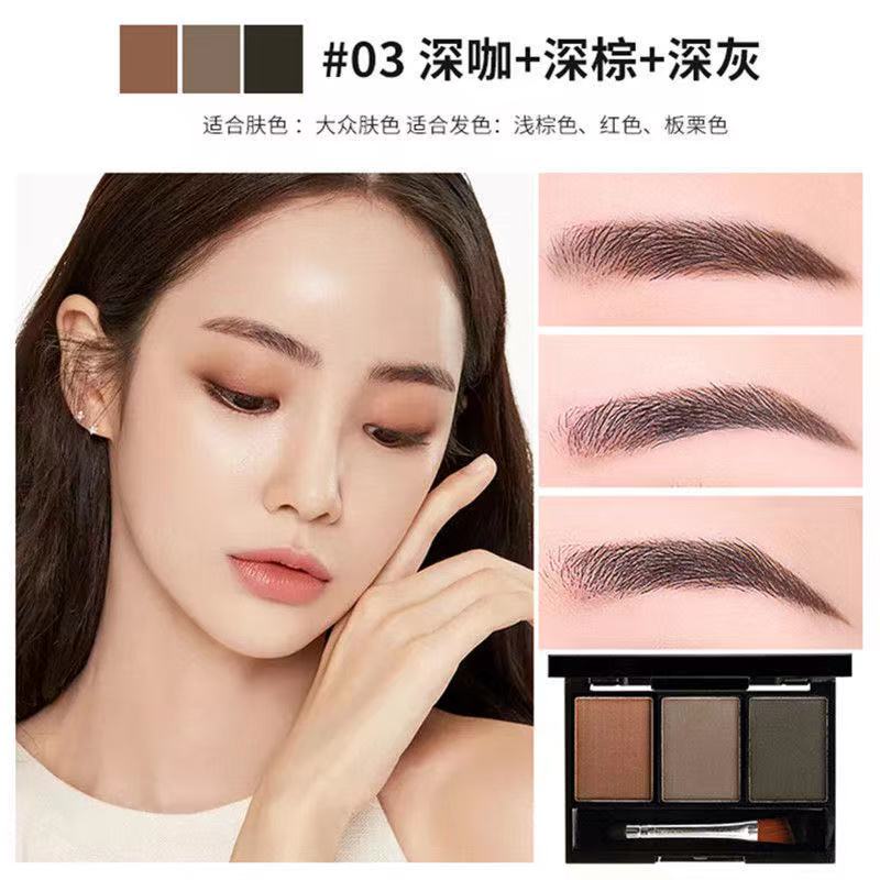 Bảng phấn kẻ lông mày LAMEILA 3 màu chống thấm nước dành cho trang điểm