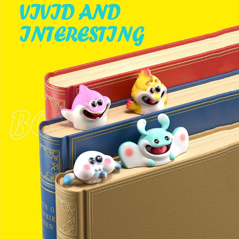 RAINBOW Thẻ Đánh Dấu Trang Sách 3D Hình Cá Heo Sứa Biển Bằng PVC Tia Sáng Tạo