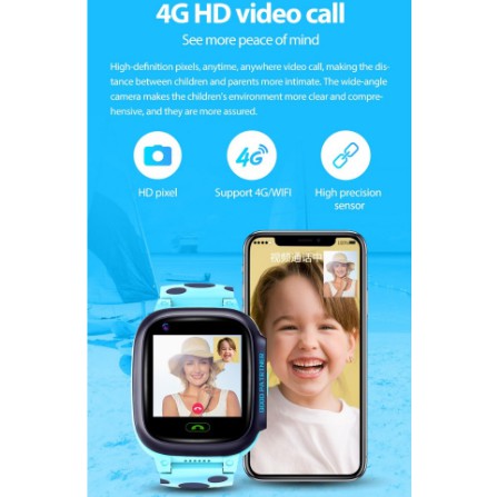 Đồng Hồ Định Vị Trẻ Em GPS Y95, Hỗ Trợ Camera, Gọi Video Call 4G LTE - Chính Hãng