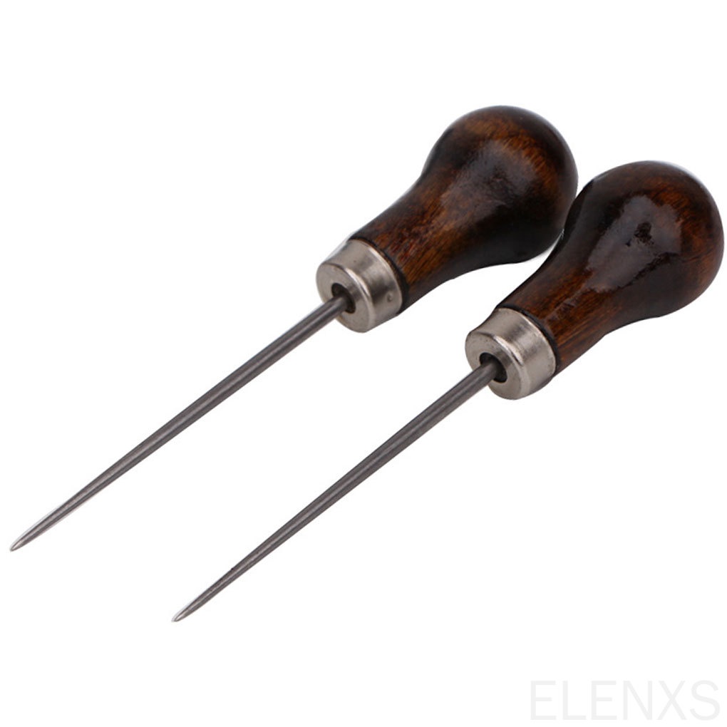 Set 2 dụng cụ may vá đồ da chuyên nghiệp tay cầm bằng gỗ