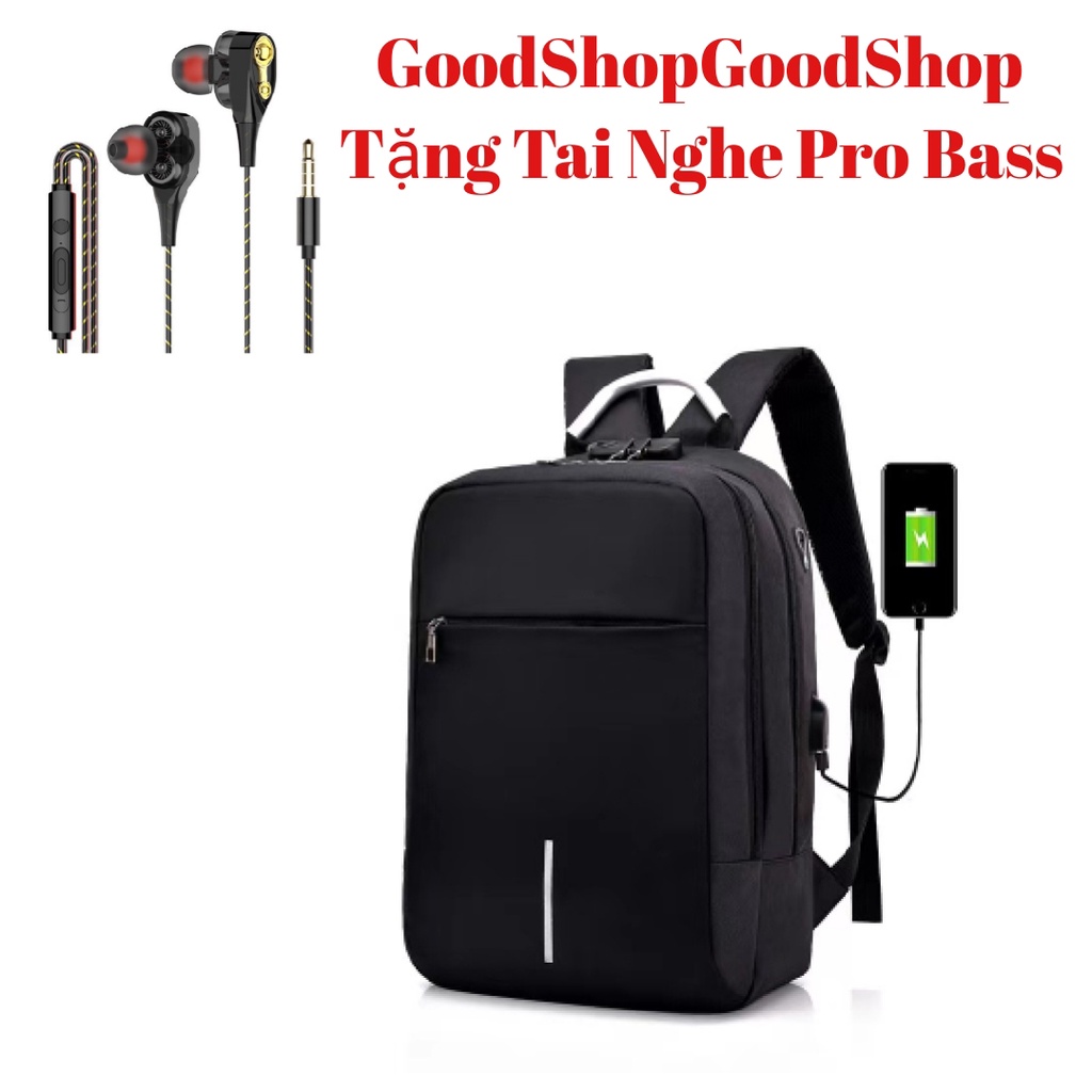 BALO LAPTOP NAM NỮ CHỐNG NƯỚC CÓ KHÓA SỐ NEW-0003 TẶNG KÈM TAI NGHE SIÊU BASS 110 VÀ CÁP NỐI SẠC TIỆN DỤNG