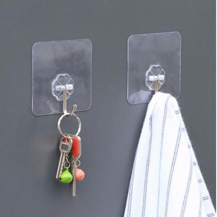 Sỉ 50 Móc Dán Tường Treo Quần Áo Chịu Lực Trong Suốt Siêu Bền Siêu Chắc Đa Năng H001