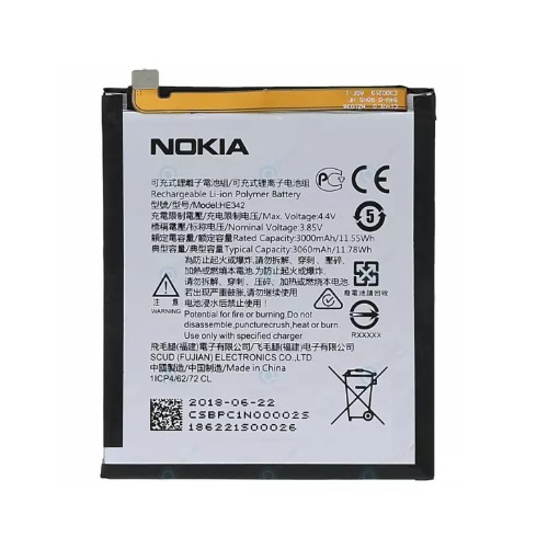 Pin Nokia HE342 / Nokia 6.1 / Nokia 5.1 Plus / Nokia 6.1 Plus / Nokia X5 / Nokia X6 / TA-1116 / TA-1099