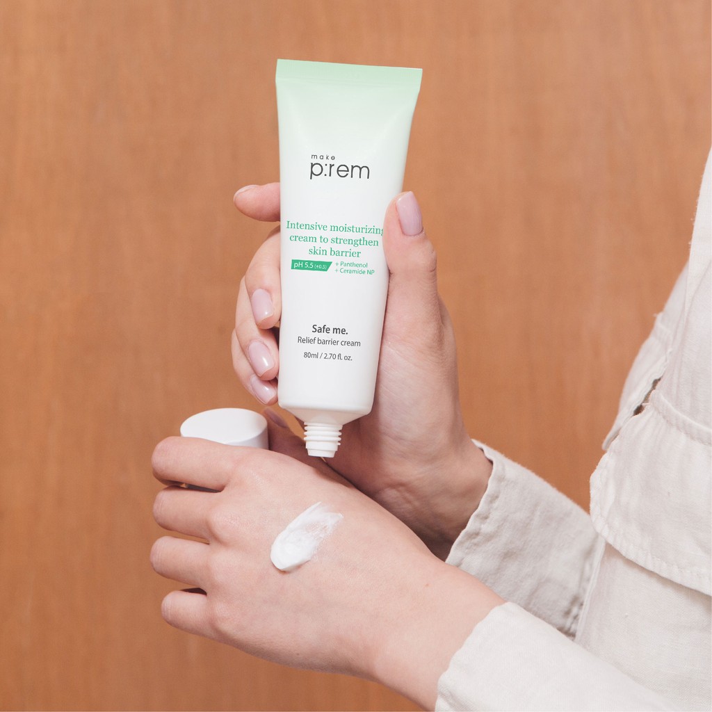 Kem dưỡng ẩm Make P:rem Safe me. Relief barrier cream