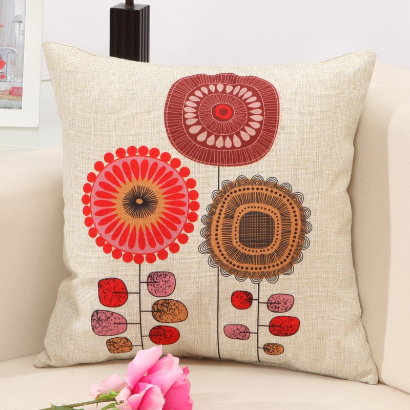 Vỏ gối vuông sofa KHU VƯỜN BỒ CÔNG ANH size 45x45cm, vỏ gối ghế tựa, văn phòng, phòng ngủ
