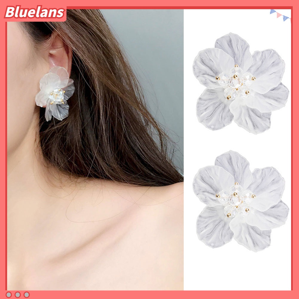 Cặp khuyên tai tạo hình bông hoa thời trang Hàn Quốc cá tính cho nữ