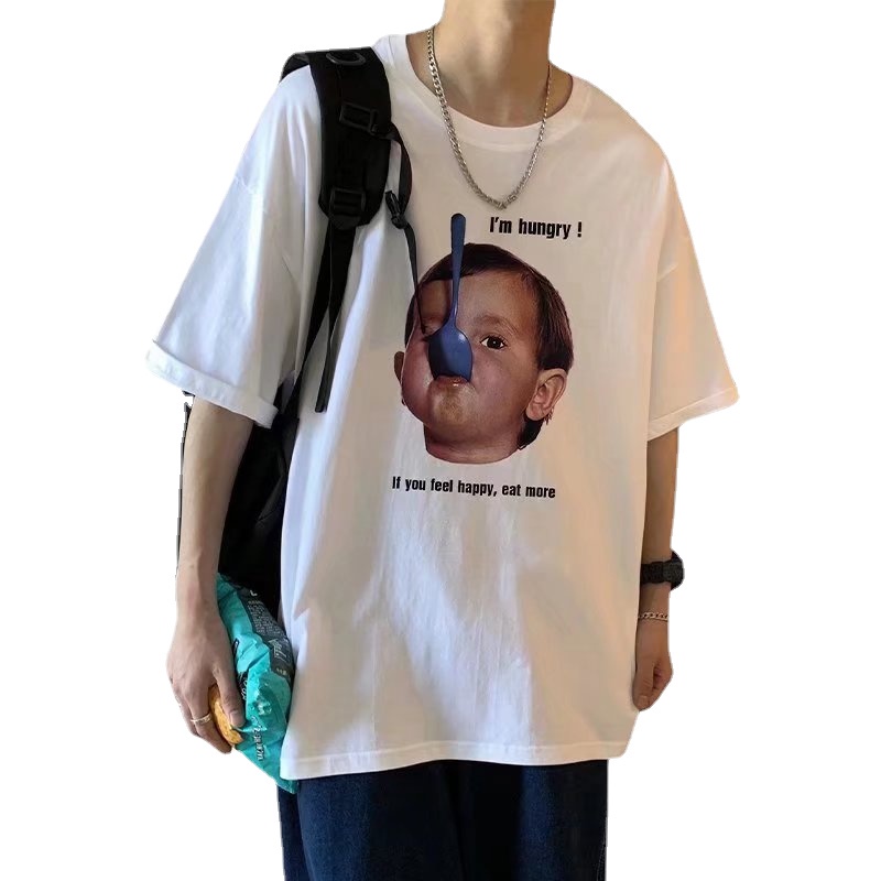 Áo Thun Tay Ngắn Dáng Rộng In Họa Tiết Hoạt Hình Phong Cách Nhật Bản Thời Trang Mùa Hè Cho Nam size M-8XL