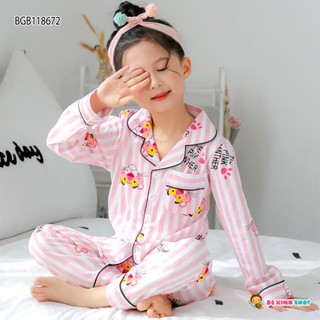 Bộ pijama in báo dễ thương cho bé gái 2 - 9 tuổi bgb118672