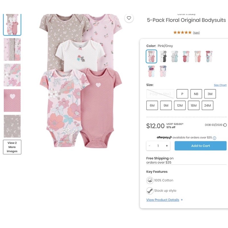Bodysuit Carter's chính hãng-nhập Mỹ | BigBuy360 - bigbuy360.vn