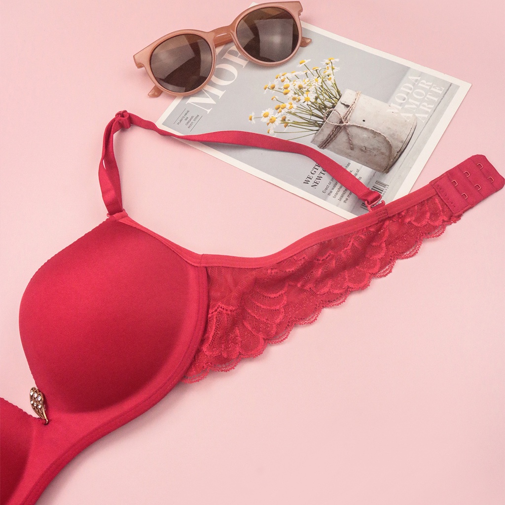 Áo Lót Nữ Cao Cấp Luperi LP820300001 Bản 2 Móc Ren Không Gọng Đệm Đẩy Vừa Mút Siêu Thoáng