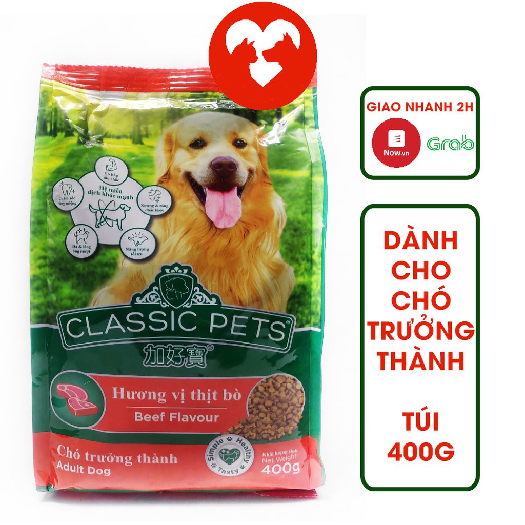 Thức Ăn Hạt Cho Chó Classic Pets 400g Vị Bò Cho Chó Lớn - Mã TACCM49