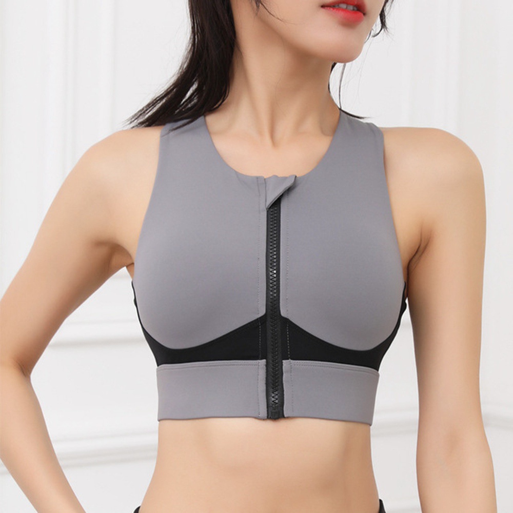 Áo Ngực Thể Thao Chống Sốc Không Đường May Khóa Kéo Trước Cho Nữ