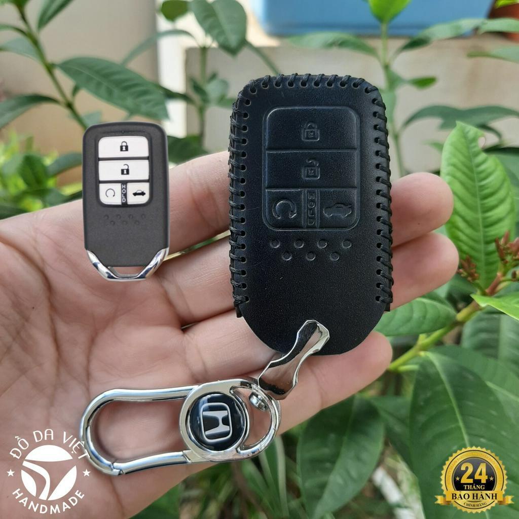 Bao da chìa khoá Honda Civic , City, CRV loại chìa 4 nút  Da bò thật 100%