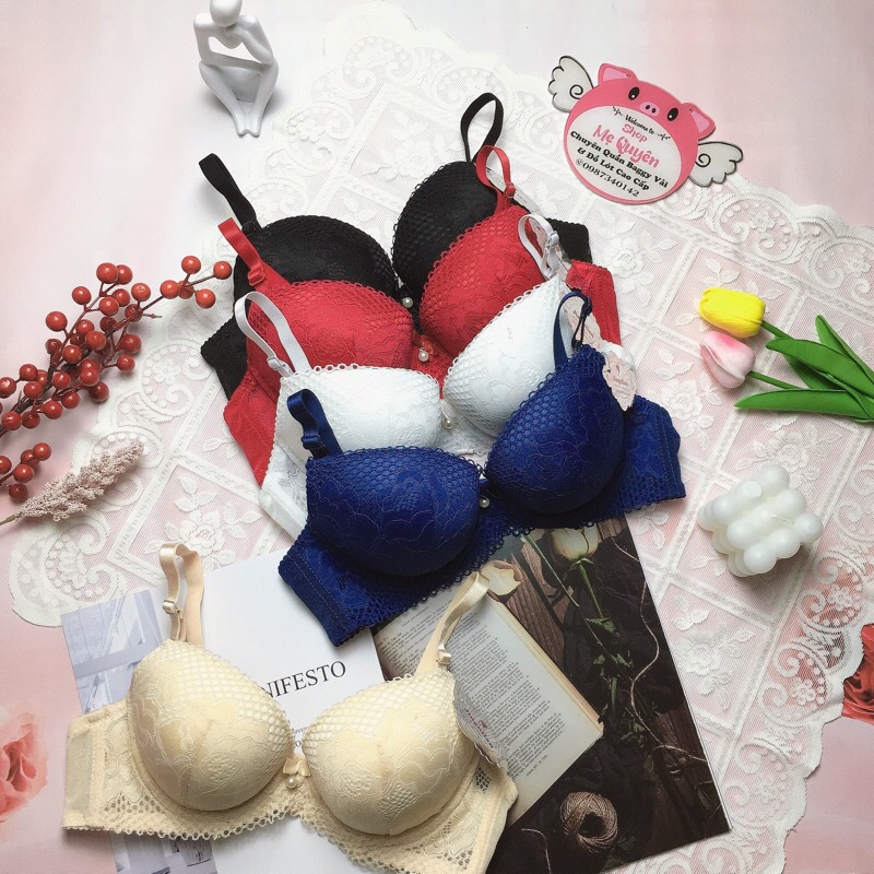 Áo lót nữ ren mềm có gọng mút nâng 5cm tạo khe gợi cảm, áo ngực nữ mềm mại thoáng mát tôn vòng 1 cho nàng 8077