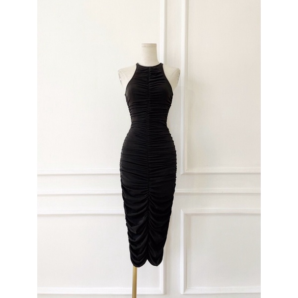 Đầm body nhún con sâu