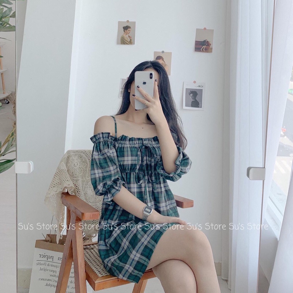 VÁY KẺ TAY BỒNG DUYÊN DÁNG | BigBuy360 - bigbuy360.vn